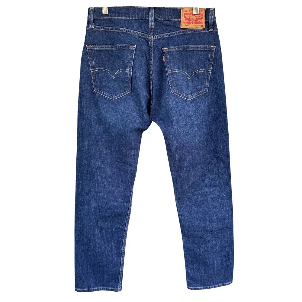 Levi's 505 Regular Fit Straight Leg Jeans - Dark‎ Wash - 32x32